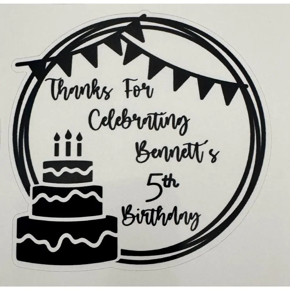 Custom Birthday Thank You Bags with Stickers: Personalized Favor Labels